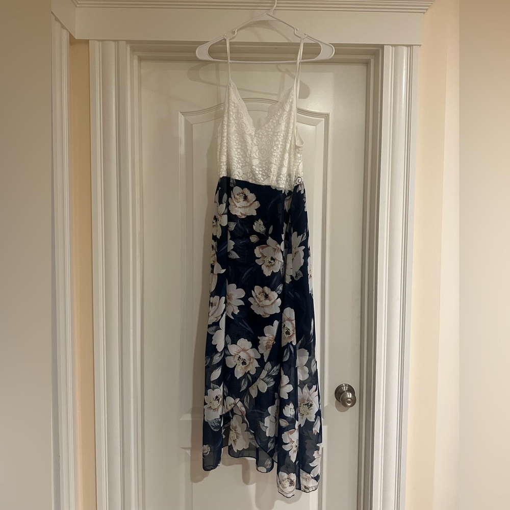 Floral Dress with Lace Top